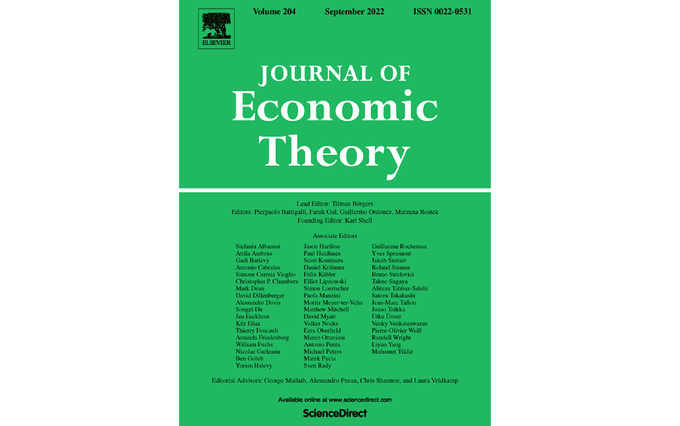 高等经济研究院教师论文被国际权威经济学期刊接收发表